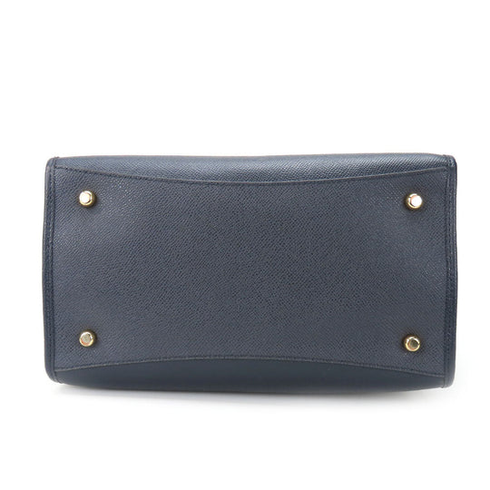 COACH Handbag F14928 leather Navy Crosby Carryall Women Used Authentic