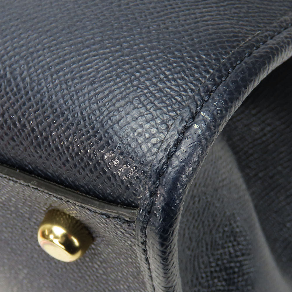 COACH Handbag F14928 leather Navy Crosby Carryall Women Used Authentic