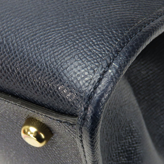 COACH Handbag F14928 leather Navy Crosby Carryall Women Used Authentic