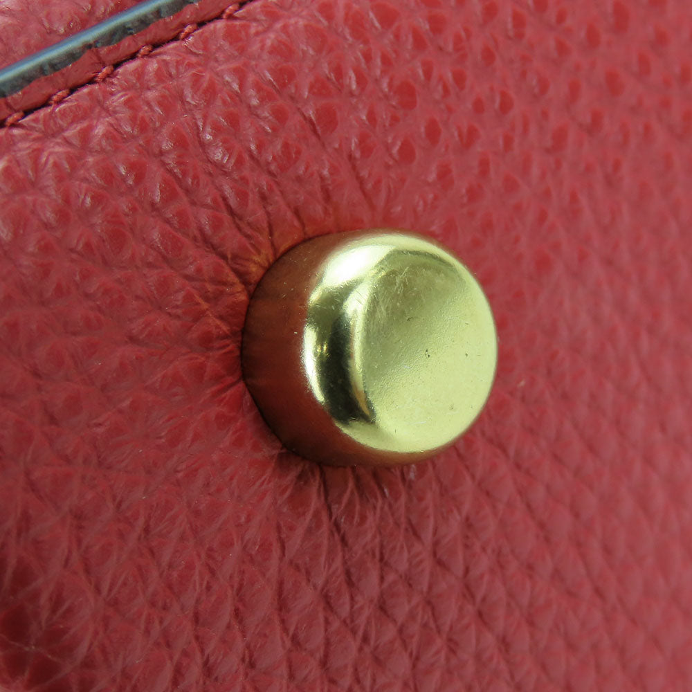 COACH Handbag F84428 leather Red Signature Women Used Authentic