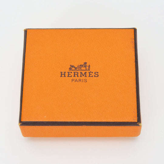 HERMES Scarf ring metal Silver Chene Dunkle Women Used Authentic