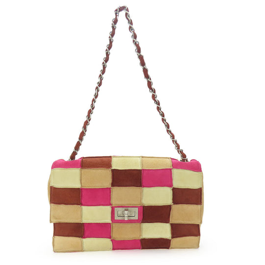 CHANEL Shoulder Bag Suede multicolor 2.55 Women Used Authentic