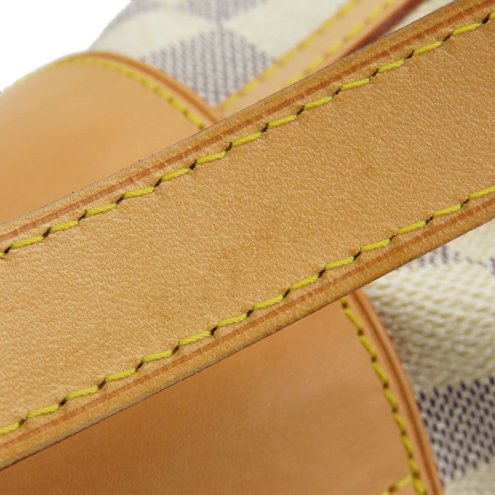 LOUIS VUITTON Tote Bag N42220 Damier Azur, Tanned Leather white Stresa PM Women Used Authentic