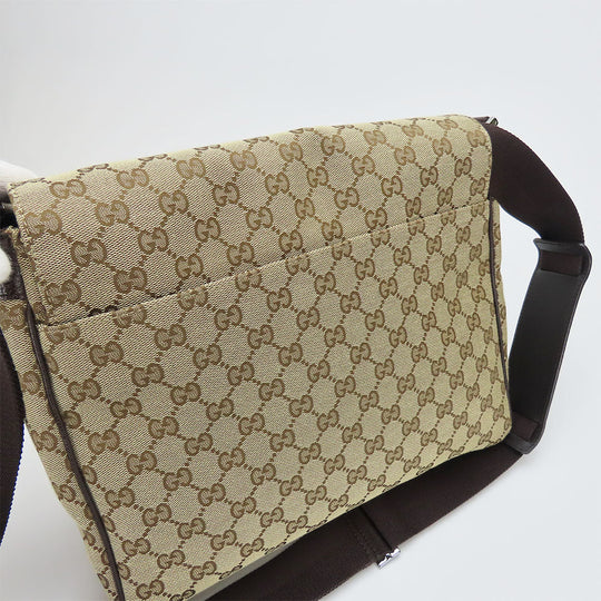 GUCCI Shoulder Bag 146236 GG canvas, leather beige unisex(Unisex) Used Authentic