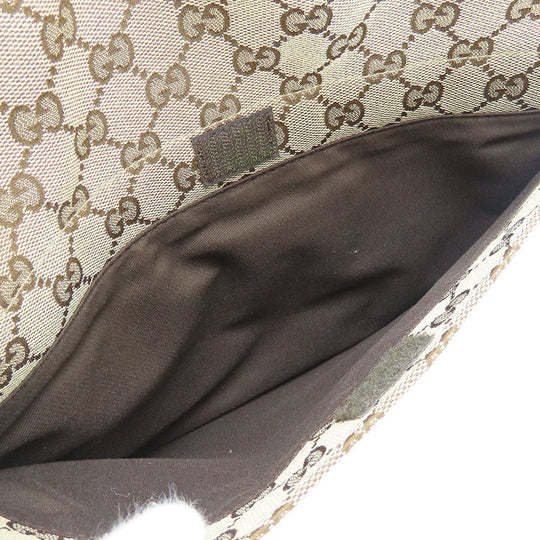 GUCCI Shoulder Bag 146236 GG canvas, leather beige unisex(Unisex) Used Authentic