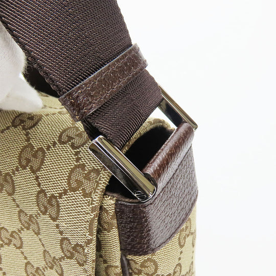 GUCCI Shoulder Bag 146236 GG canvas, leather beige unisex(Unisex) Used Authentic