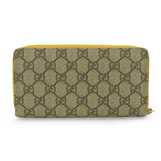 GUCCI Long Wallet Purse 506279 GG Supreme Canvas beige Women Used Authentic