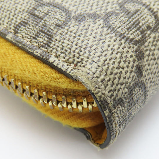 GUCCI Long Wallet Purse 506279 GG Supreme Canvas beige Women Used Authentic