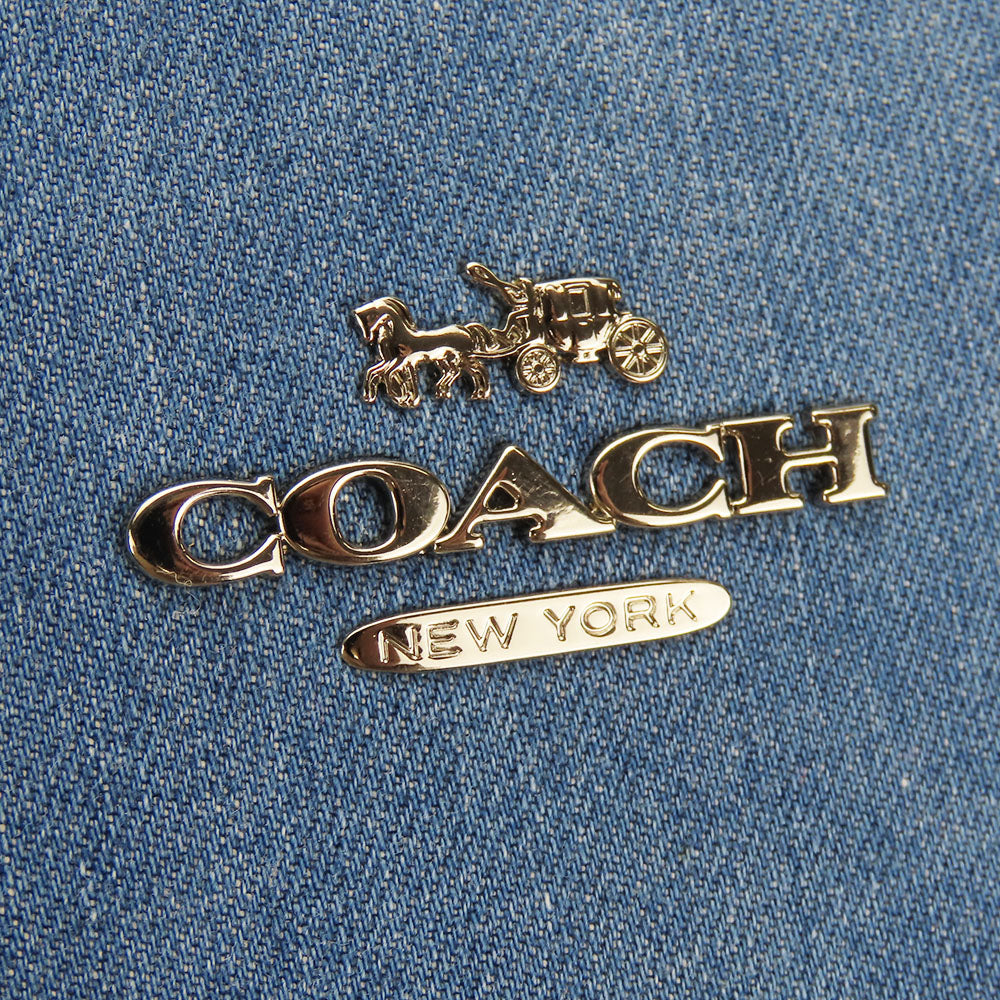 COACH Tote Bag 91140 Denim, Leather blue Women Used Authentic