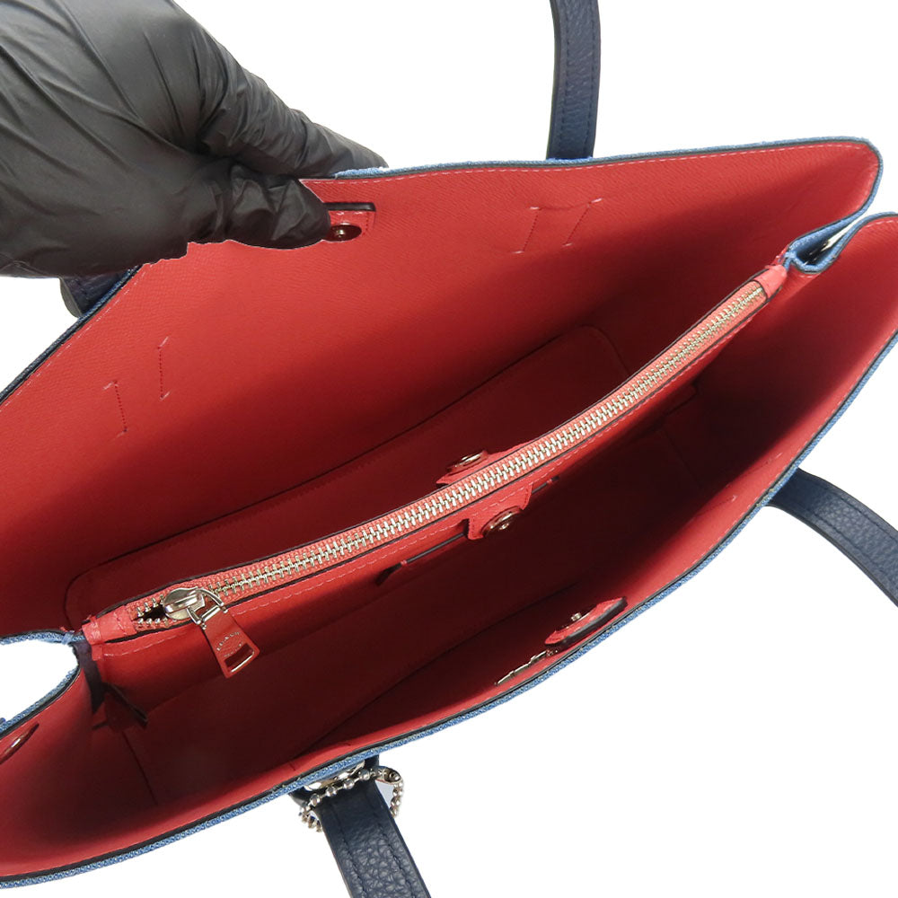 COACH Tote Bag 91140 Denim, Leather blue Women Used Authentic