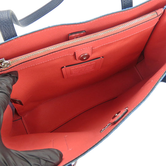 COACH Tote Bag 91140 Denim, Leather blue Women Used Authentic