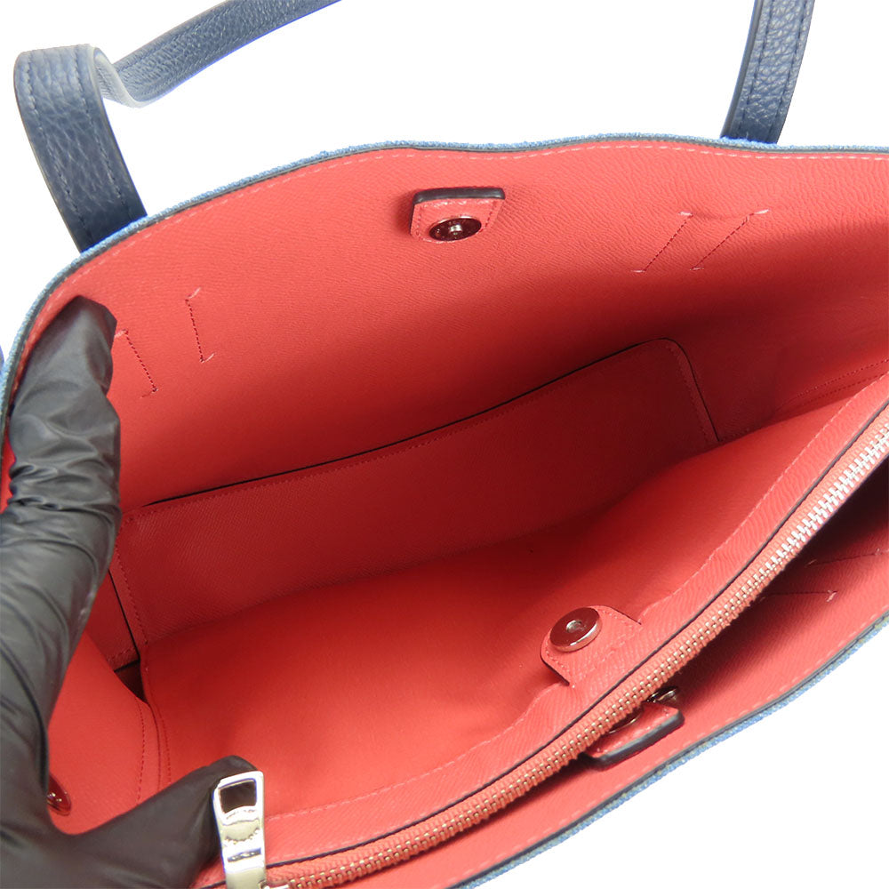 COACH Tote Bag 91140 Denim, Leather blue Women Used Authentic