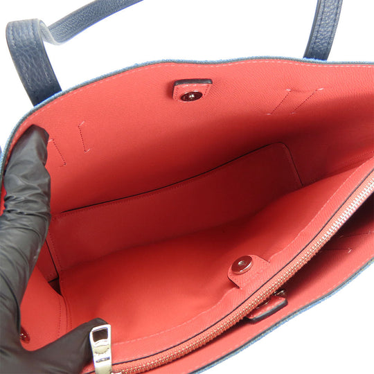 COACH Tote Bag 91140 Denim, Leather blue Women Used Authentic