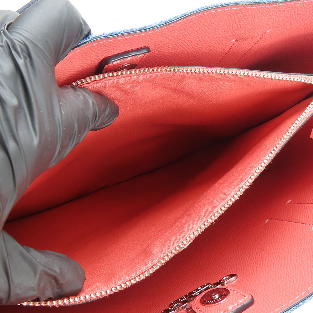 COACH Tote Bag 91140 Denim, Leather blue Women Used Authentic