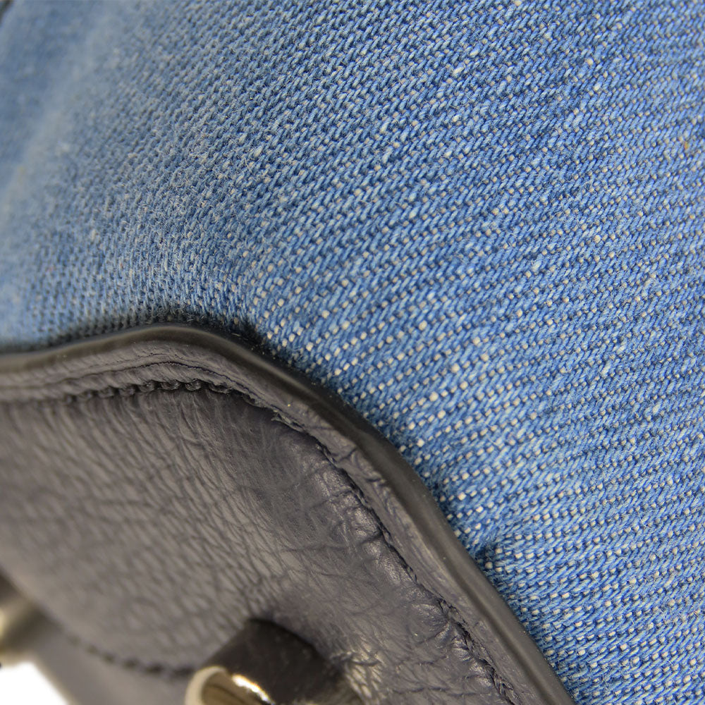 COACH Tote Bag 91140 Denim, Leather blue Women Used Authentic