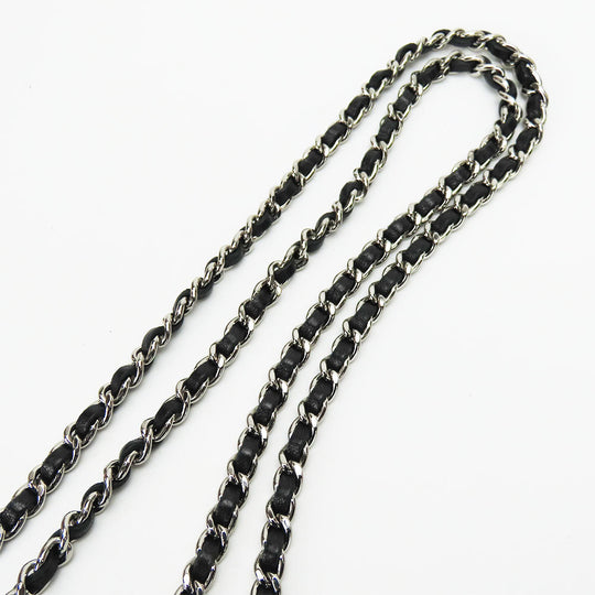 CHANEL Shoulder Bag lambskin black Matrasse Chain wallet Women Used Authentic