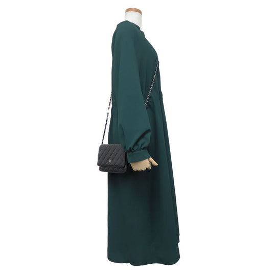 CHANEL Shoulder Bag lambskin black Matrasse Chain wallet Women Used Authentic