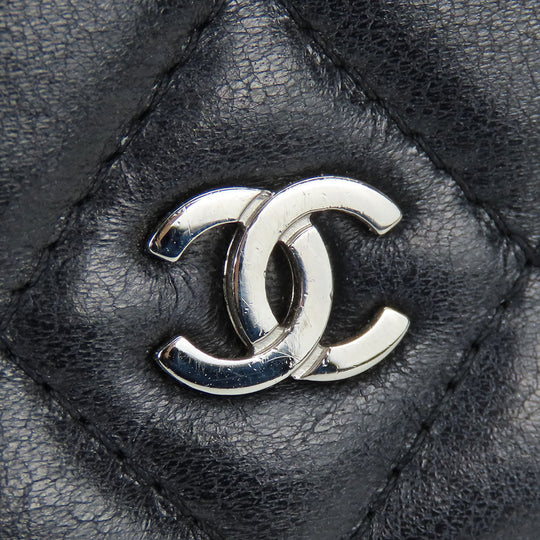 CHANEL Shoulder Bag lambskin black Matrasse Chain wallet Women Used Authentic