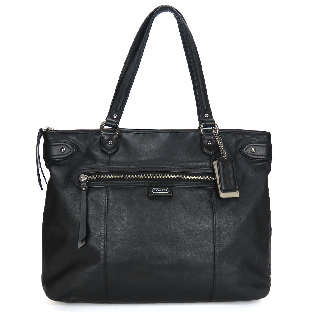 COACH Tote Bag F23973 leather black Women Used Authentic