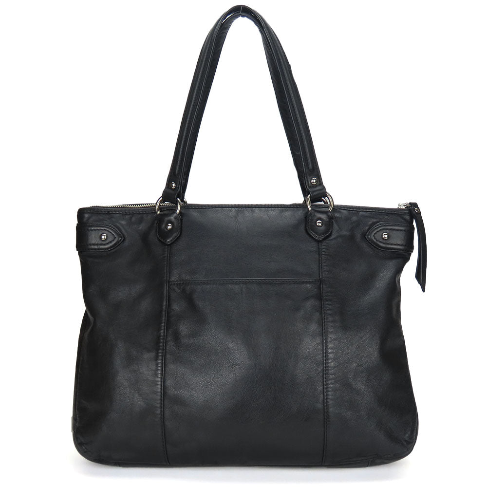 COACH Tote Bag F23973 leather black Women Used Authentic