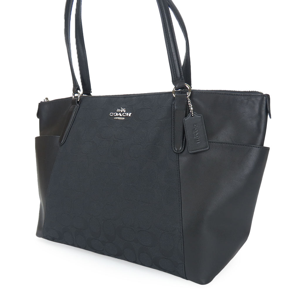 COACH Tote Bag F37231 leather black Signature