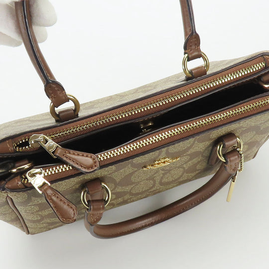 COACH Handbag F67027 PVC, Leather Brown Women Used Authentic