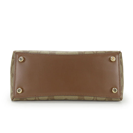 COACH Handbag F67027 PVC, Leather Brown Women Used Authentic