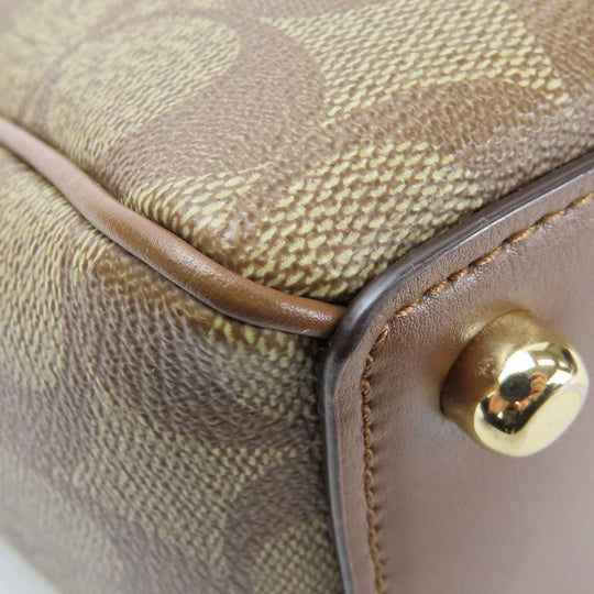 COACH Handbag F67027 PVC, Leather Brown Women Used Authentic