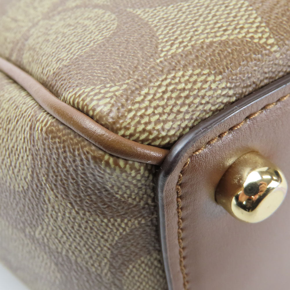 COACH Handbag F67027 PVC, Leather Brown Women Used Authentic