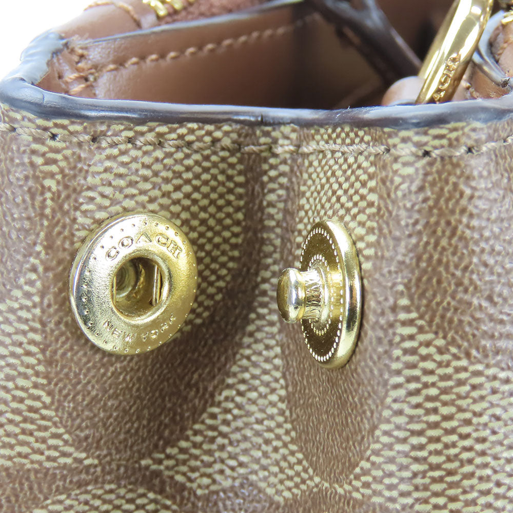 COACH Handbag F67027 PVC, Leather Brown Women Used Authentic