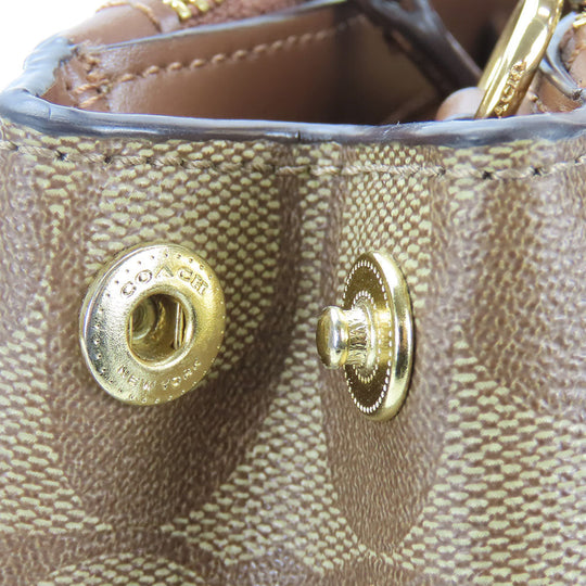 COACH Handbag F67027 PVC, Leather Brown Women Used Authentic