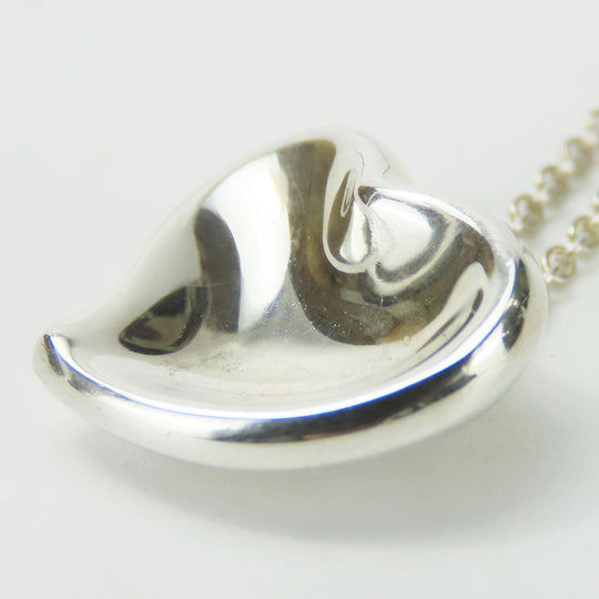 TIFFANY&Co. Necklace Silver925 Silver Curved heart Women Used Authentic
