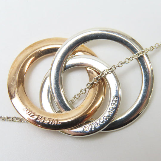 TIFFANY&Co. Necklace Silver925 Silver 1837 triple interlocking