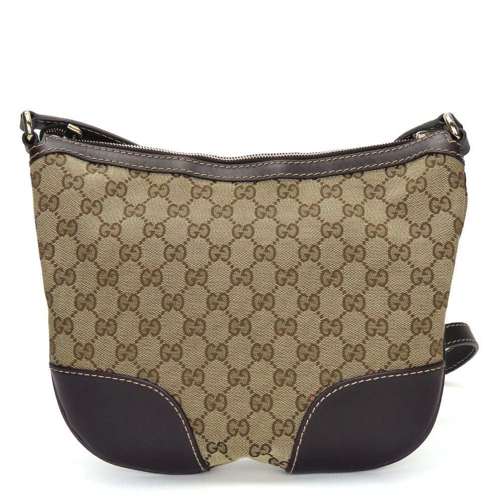 GUCCI Shoulder Bag 257072 GG canvas, leather beige Lovely heart Women Used Authentic
