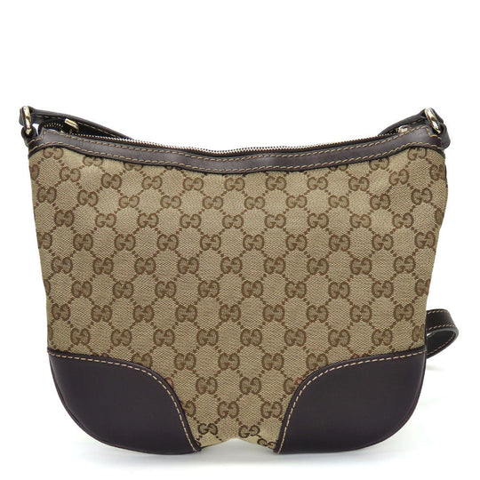 GUCCI Shoulder Bag 257072 GG canvas, leather beige Lovely heart Women Used Authentic