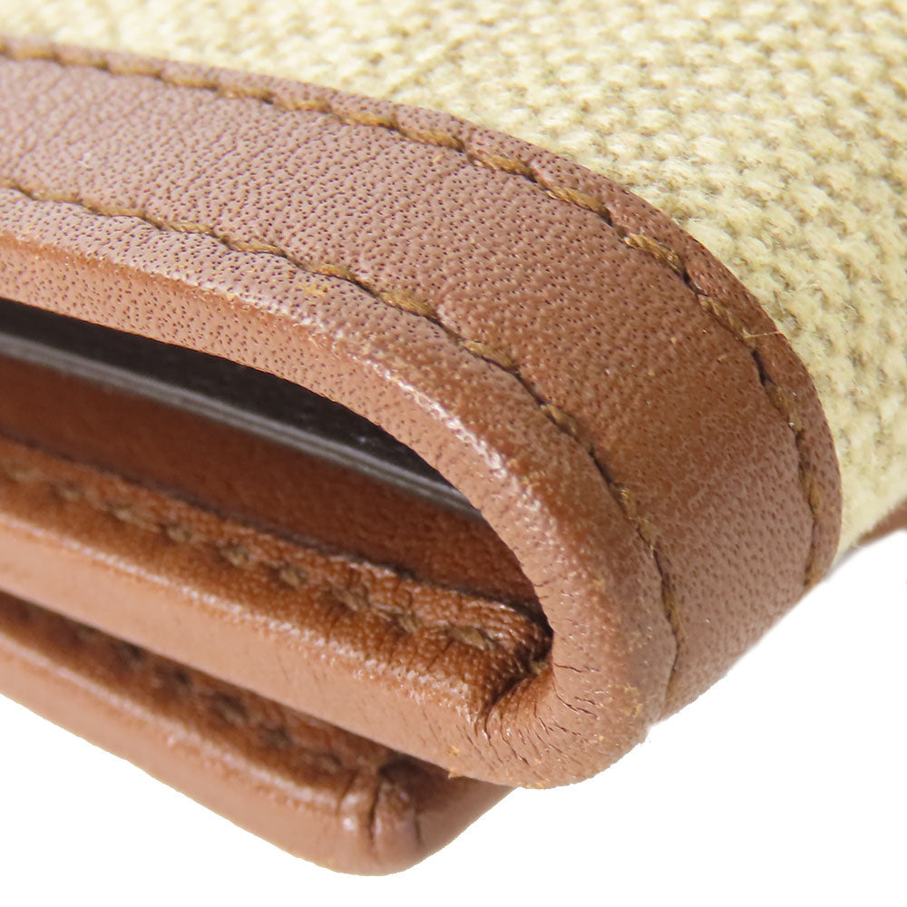 GUCCI Key case Key holder  282432 GG Canvas, Calfskin beige Interlocking Women Used Authentic