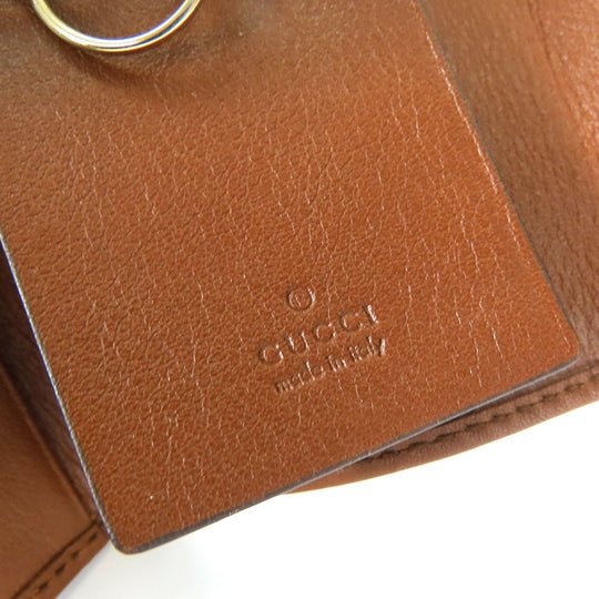 GUCCI Key case Key holder  282432 GG Canvas, Calfskin beige Interlocking Women Used Authentic