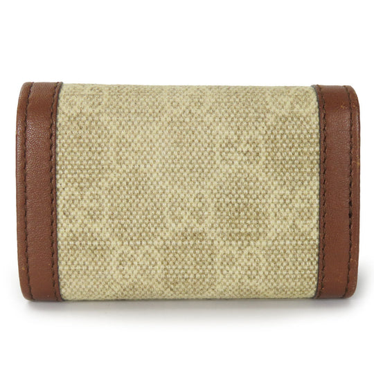 GUCCI Key case Key holder  282432 GG Canvas, Calfskin beige Interlocking Women Used Authentic