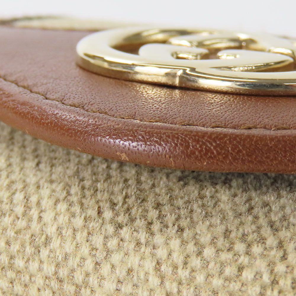 GUCCI Key case Key holder  282432 GG Canvas, Calfskin beige Interlocking Women Used Authentic