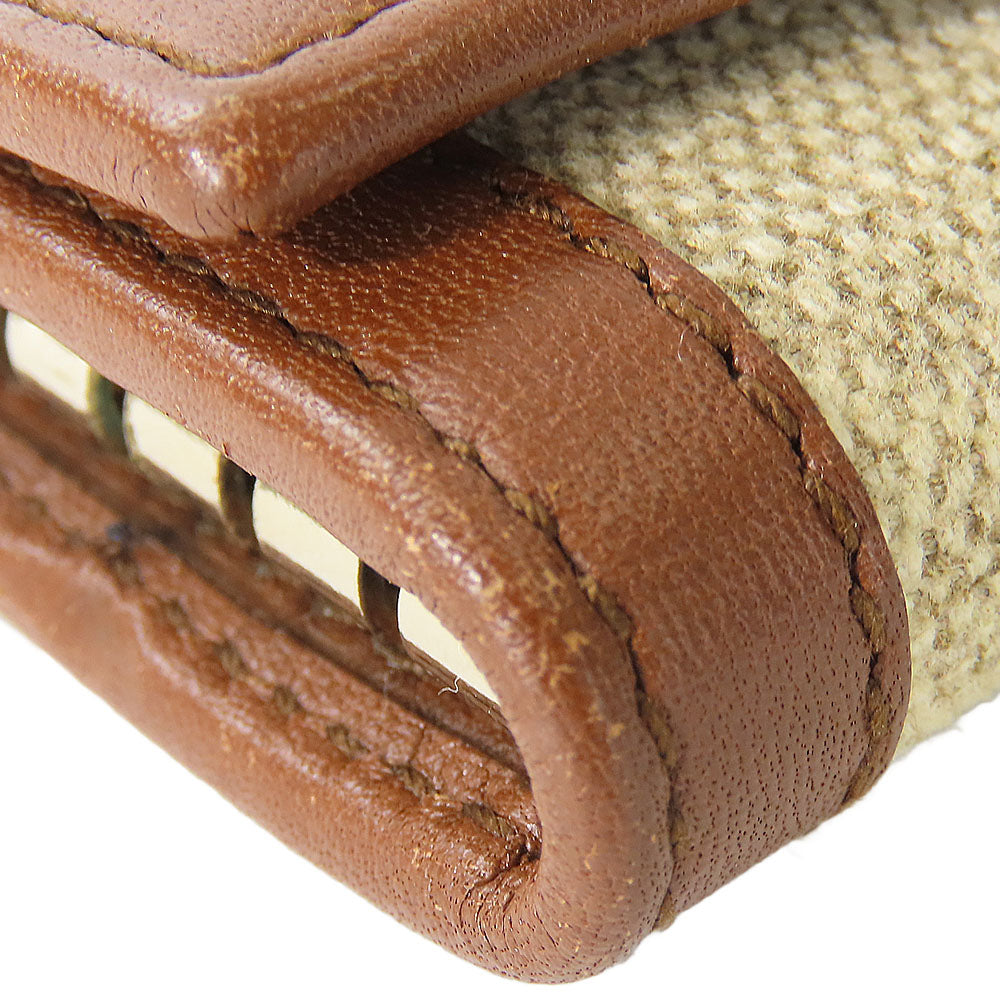 GUCCI Key case Key holder  282432 GG Canvas, Calfskin beige Interlocking Women Used Authentic