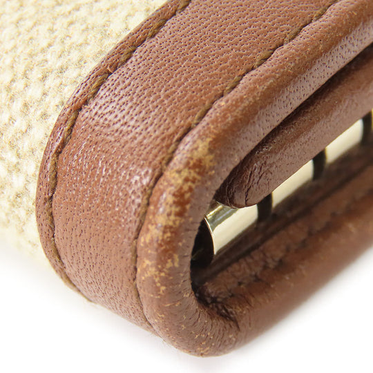 GUCCI Key case Key holder  282432 GG Canvas, Calfskin beige Interlocking Women Used Authentic