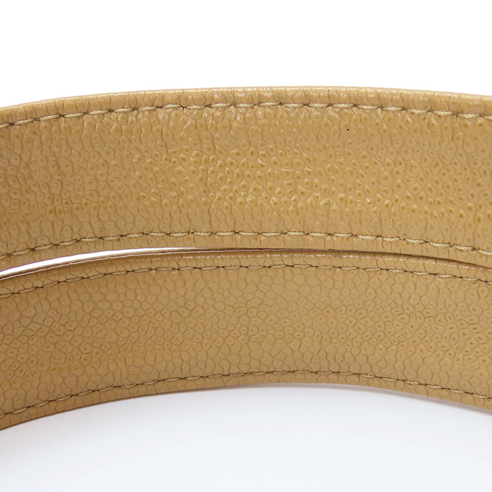 CHANEL Shoulder Bag Caviar skin beige Women Used Authentic