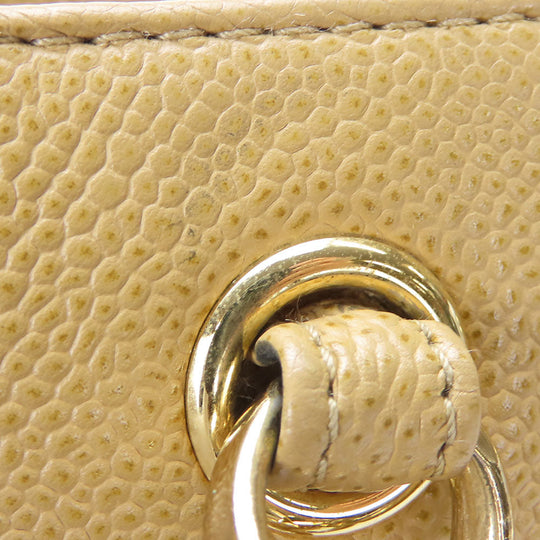 CHANEL Shoulder Bag Caviar skin beige Women Used Authentic