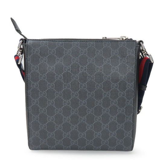 GUCCI Shoulder Bag 523599 GG Supreme canvas, leather black Small messenger bag mens Used Authentic