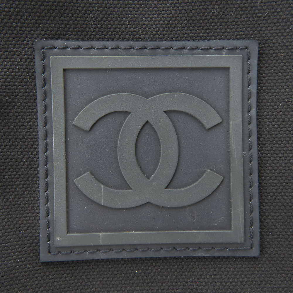 CHANEL Shoulder Bag canvas black Women Used Authentic