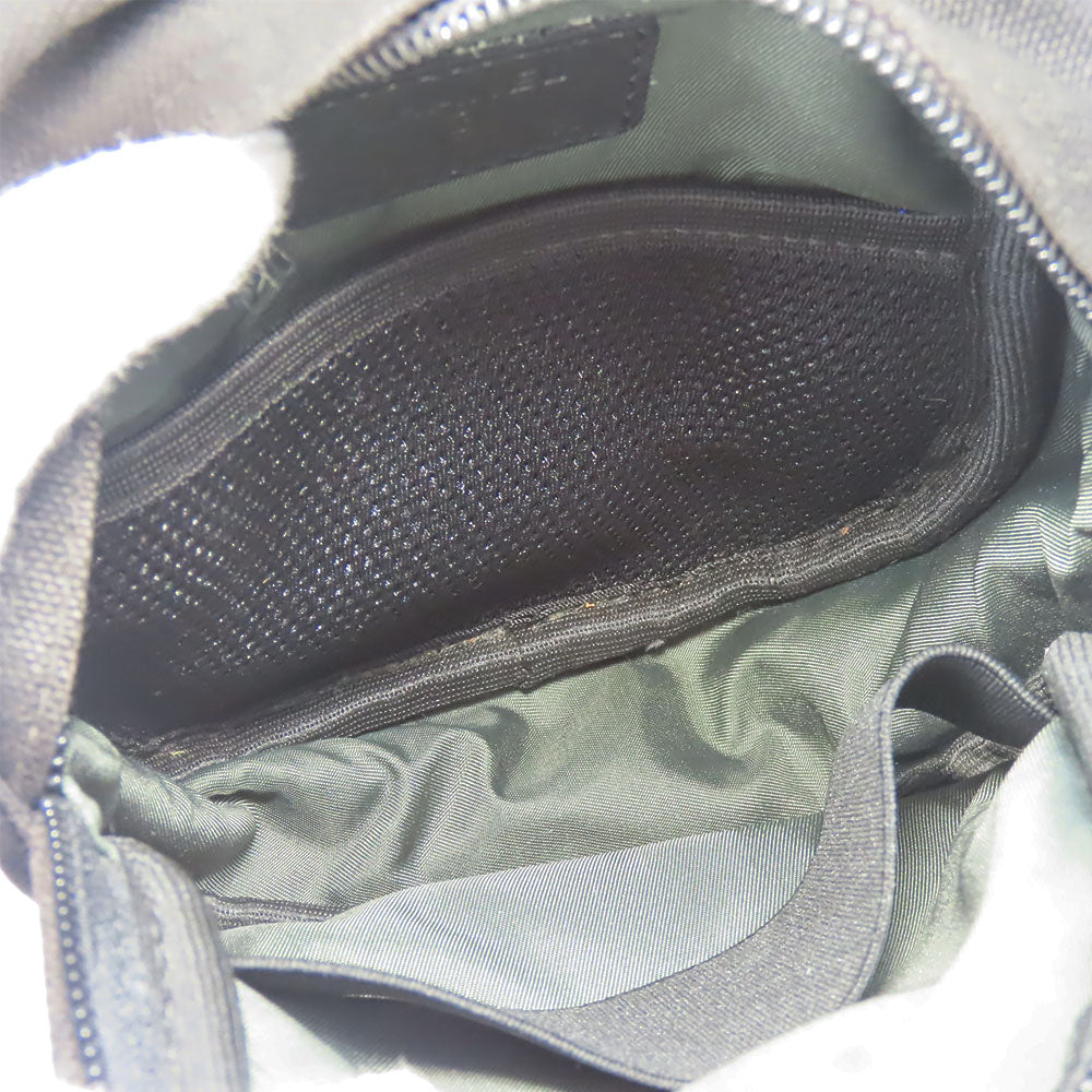 CHANEL Shoulder Bag canvas black Women Used Authentic