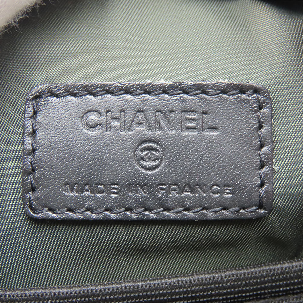 CHANEL Shoulder Bag canvas black Women Used Authentic