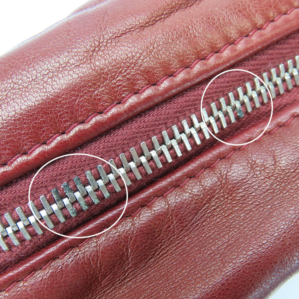 CHANEL Shoulder Bag lambskin Bordeaux quilting Women Used Authentic