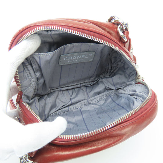 CHANEL Shoulder Bag lambskin Bordeaux quilting Women Used Authentic