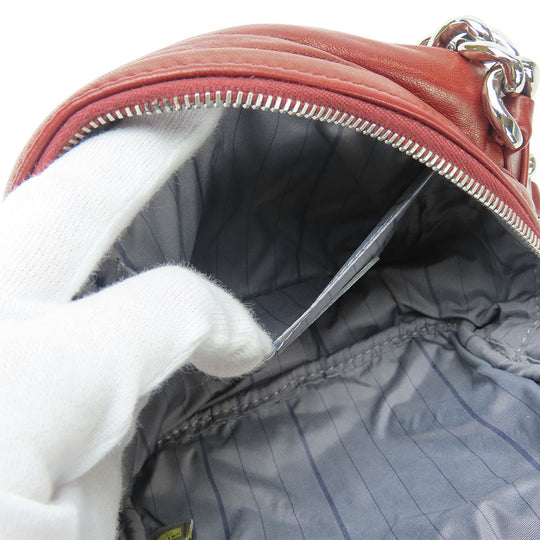 CHANEL Shoulder Bag lambskin Bordeaux quilting Women Used Authentic